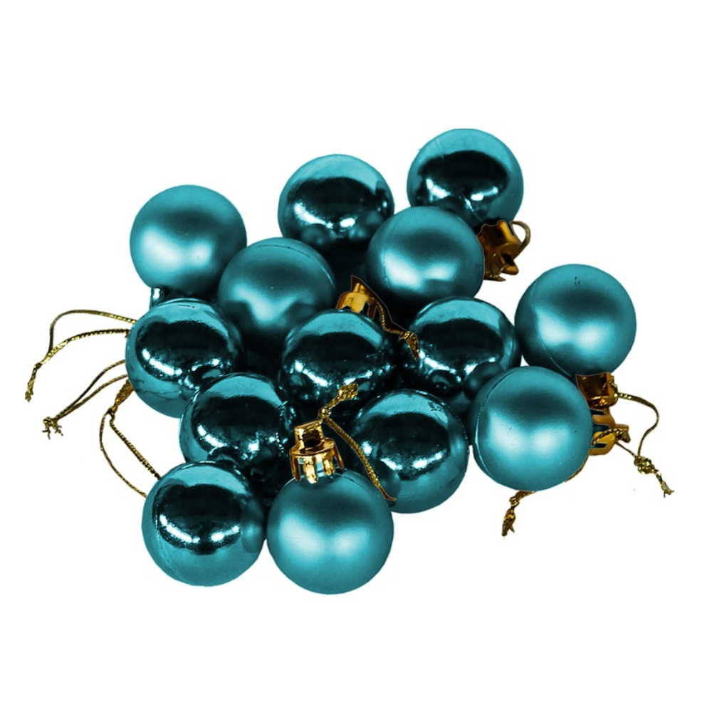 Vánoční ozdoby 3 cm sada 24 ks tyrkysově modré