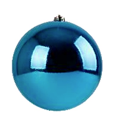 Jumbo velká vánoční ozdoba 25 cm tyrkysově modrá