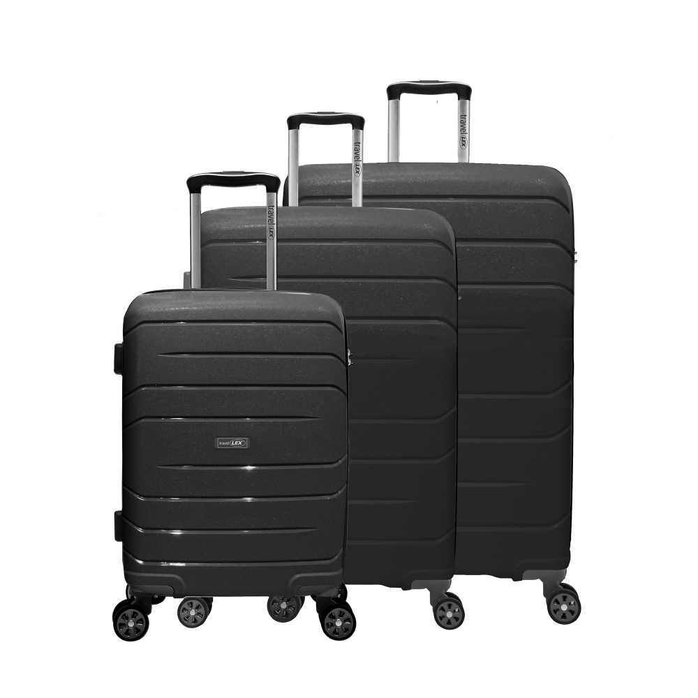 Komfortní cestovní kufry set 3 ks černé